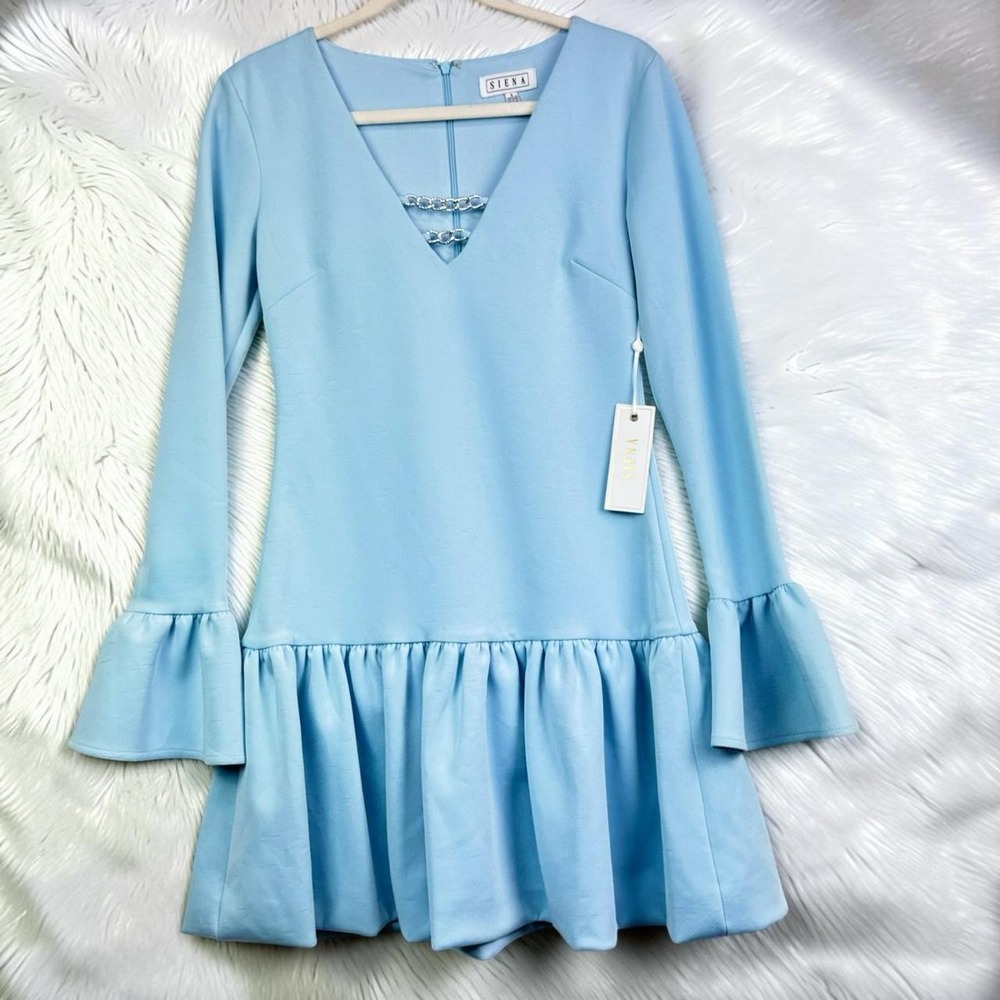 SIENA Light Blue Ruffle Hem Dress – Size 4 – NWT